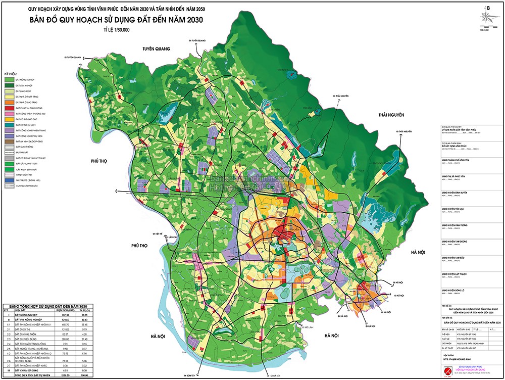 Bản đồ quy hoạch tỉnh Vĩnh Phúc